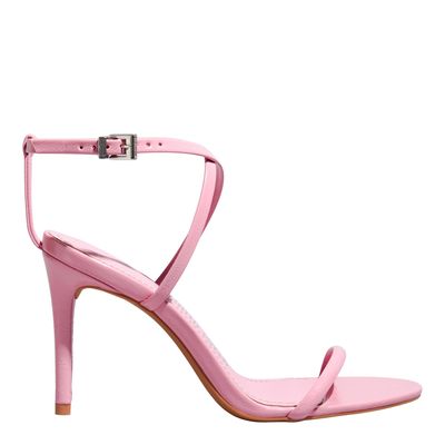 Sandália Verniz Show Rosa Salto Alto Fino