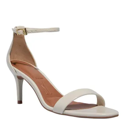 Sandália Napa Creme Salto Fino