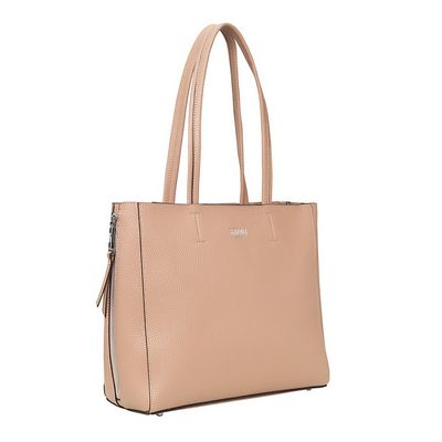 Bolsa Shopper Zíper Lateral Bege