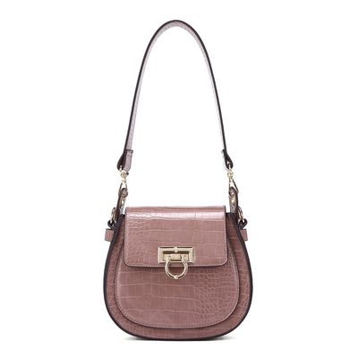 Bolsa Crocro Alto Brilho Bege