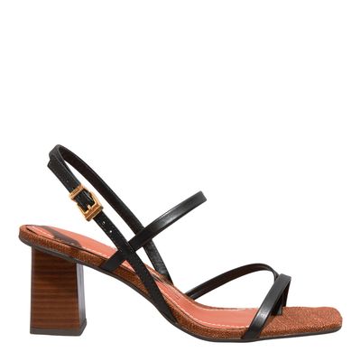 Sandália Napa Soft Bico Quadrado Preta