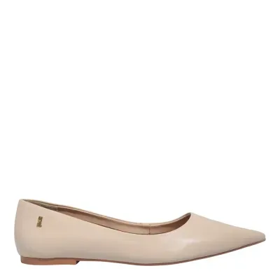 Sapatilha Couro Nobre Bico Fino Off White