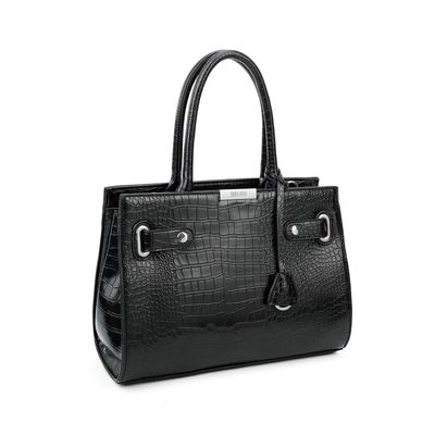 Bolsa Croco Alto Brilho Preto 2