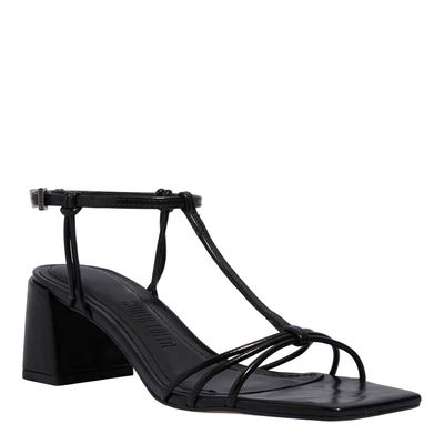 Sandália Napa Preto Salto Grosso