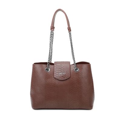 Bolsa Média Cobra Corrente Marrom