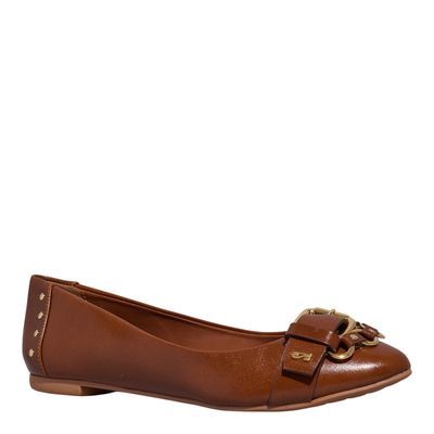 Sapatilha Napa Confort Marrom Fivela