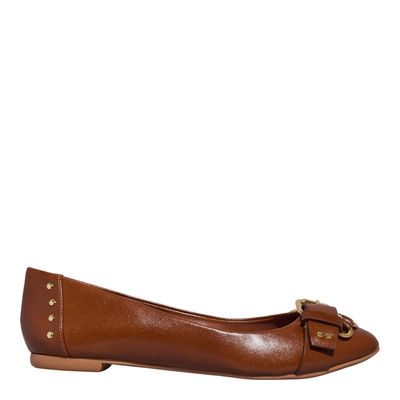Sapatilha Napa Confort Marrom Fivela