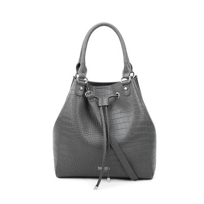 Bolsa Grande Croco Cinza