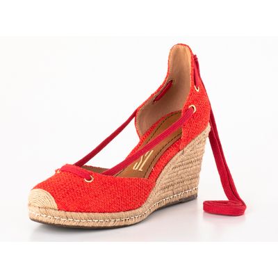 Espadrille Tecido Tramado Vermelho