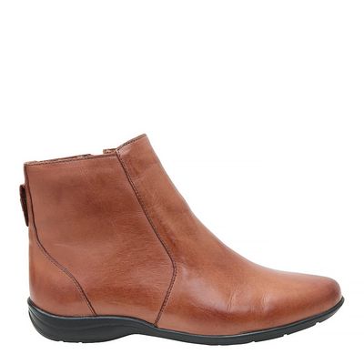 Bota Marrom Couro Flat
