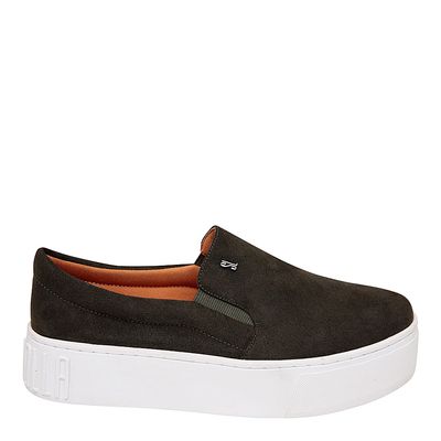Tênis slip on acamurçado verde