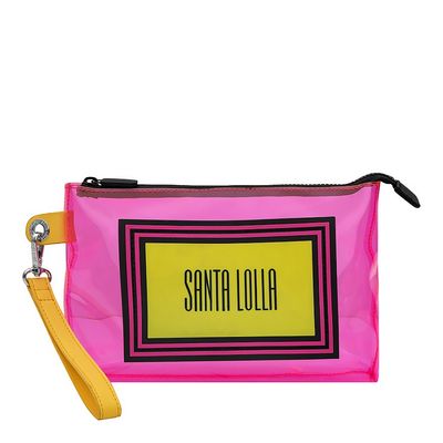 Clutch Plastico Transparente Rosa