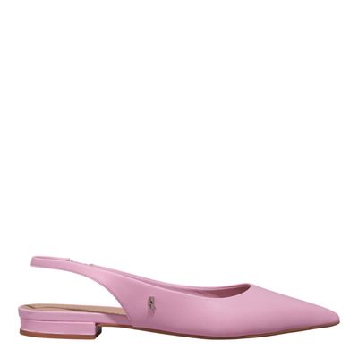 Sapatilha Slingback Couro Confort Rosa