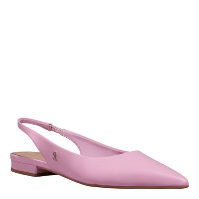 Sapatilha Slingback Couro Confort Rosa