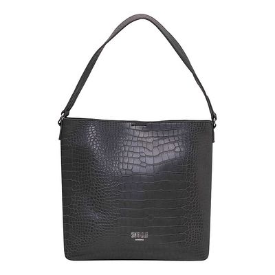 Bolsa Média Croco Cinza