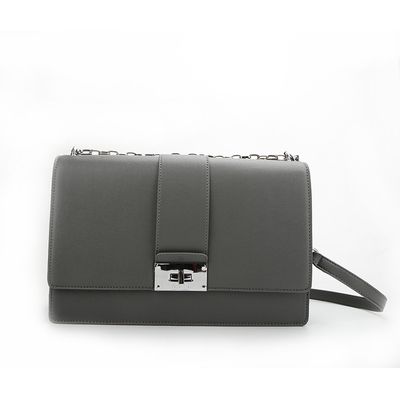 Bolsa Retangular Corrente Cinza