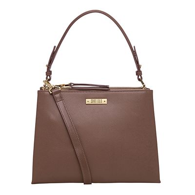 Bolsa Zíper Dourado Marrom