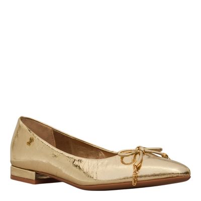 Sapatilha Laço Metalizada Dourado