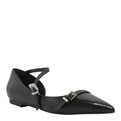 Sapatilha Couro Confort Bico Fino Preta