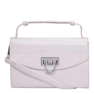 Bolsa Croco Retangular Branco