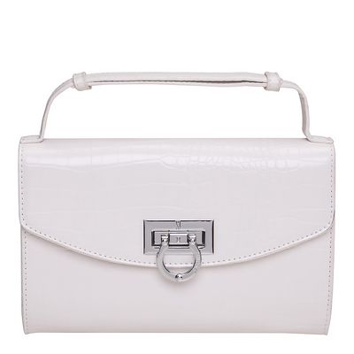 Bolsa Croco Retangular Branco