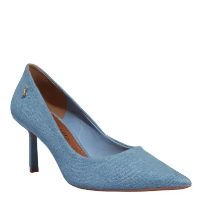 Scarpin Jeans Azul Blue Bico Fino