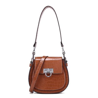 Bolsa Crocro Alto Brilho Marrom