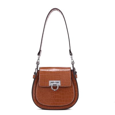 Bolsa Crocro Alto Brilho Marrom