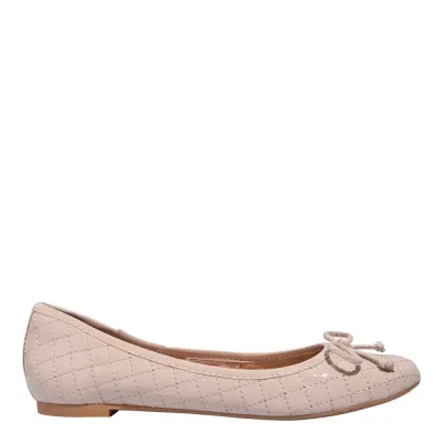 Sapatilha Verniz Bico Redondo Rosê Laço