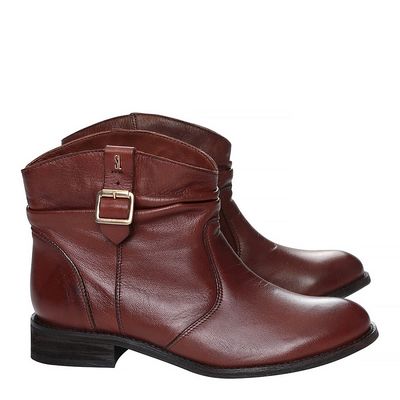 Bota Marrom Fivela Salto Baixo