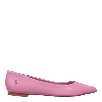 Sapatilha Verniz Bico Fino Rosa Cotton