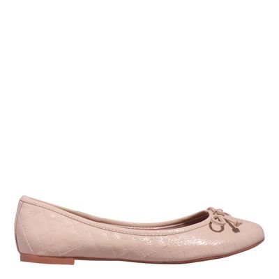 Sapatilha Verniz Matelassê Bege