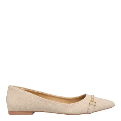 Sapatilha Linho Copacabana Bege Bico Fino