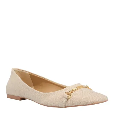 Sapatilha Linho Copacabana Bege Bico Fino