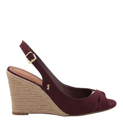 Peep Toe Suede Vinho