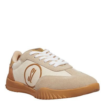 Tênis Couro Camurça Multicolor Bege