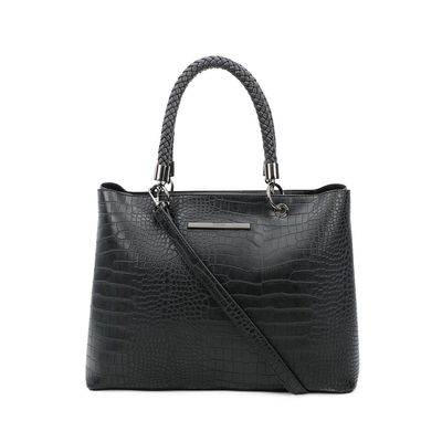Shopper Croco Alto Brilho Preto 2