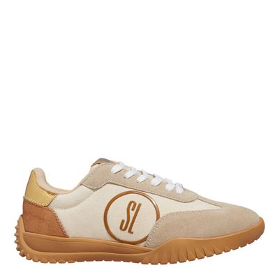 Tênis Couro Camurça Multicolor Bege