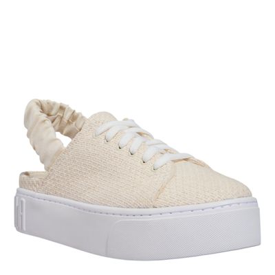 Tênis Plataforma Tramado Bege Elástico