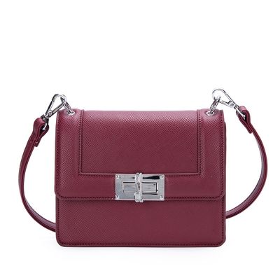 Bolsa Mini Quadrada Risco Vinho