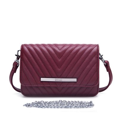 Bolsa Pequena Matelassê Corrente Vinho