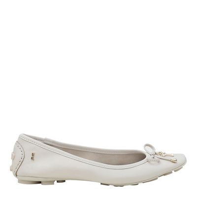 Mocassim Couro Nobre Branco Gelo