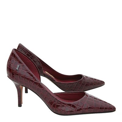 Scarpin Croco Vinho