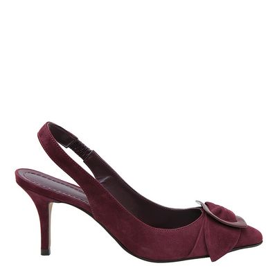 Scarpin Nobuck Bordo