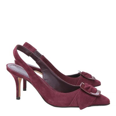 Scarpin Nobuck Bordo