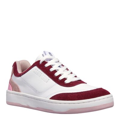 Tênis Couro Camurça Branco E Vermelho