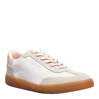 Tênis Couro Camurça Branco Recortes