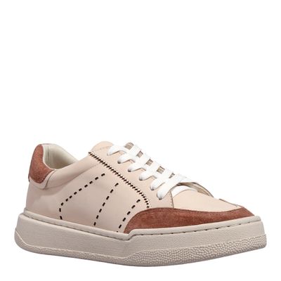 Tênis Couro Camurça Bege