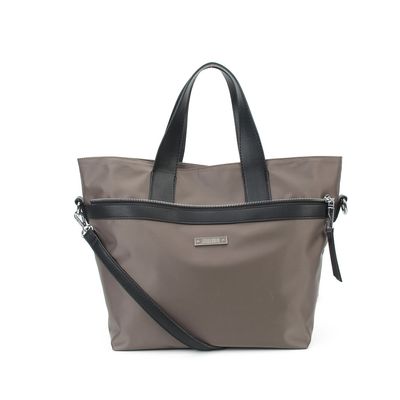 Bolsa Shopper Zíper Nylon Marrom