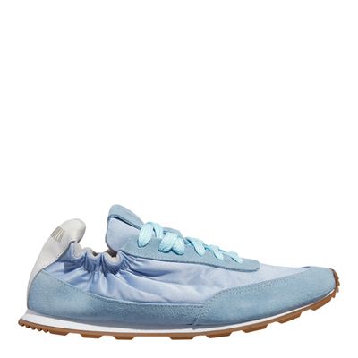 Tênis Jogging Couro Camurça Azul Elástico